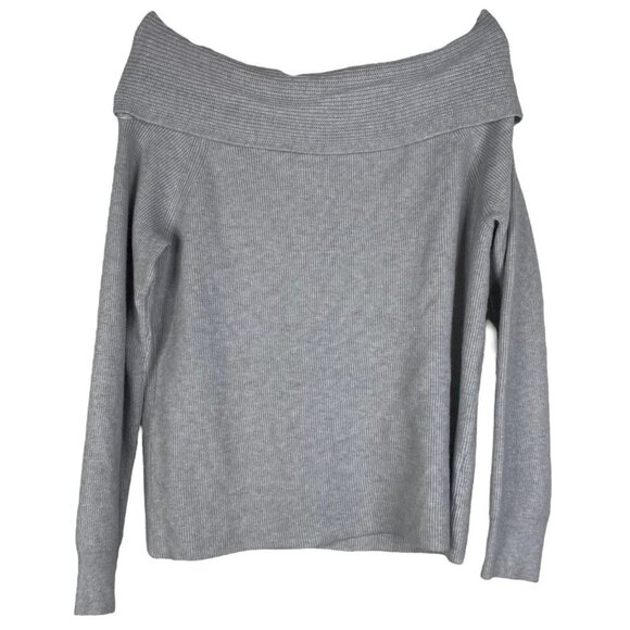 NEW Leith Ribbed Soft Off the Shoulder Gray Sweater - Picture 1 of 4
